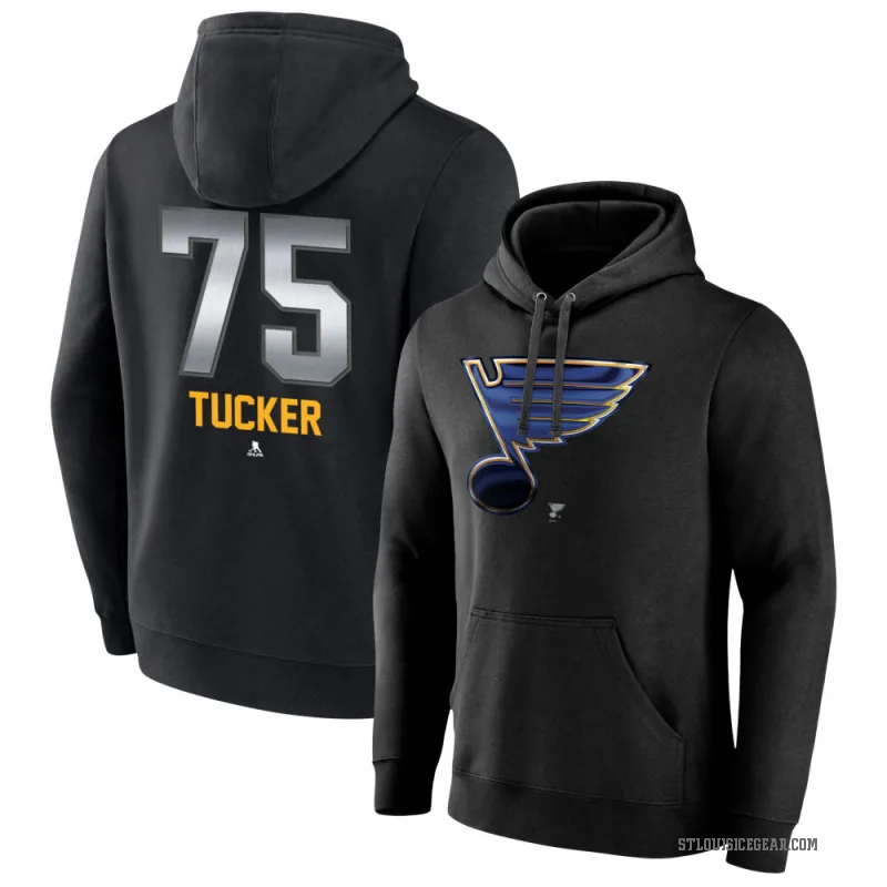 Tyler Tucker Youth Black St. Louis Blues Branded Midnight Mascot Logo Pullover Hoodie