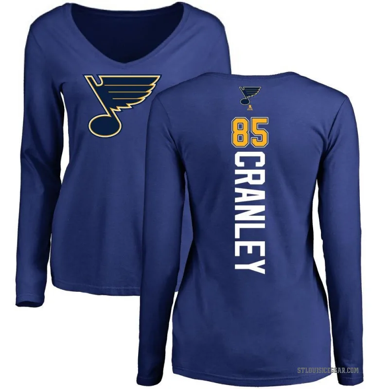 Will Cranley Women's Royal St. Louis Blues Backer V-Neck Long-Sleeve T-Shirt -